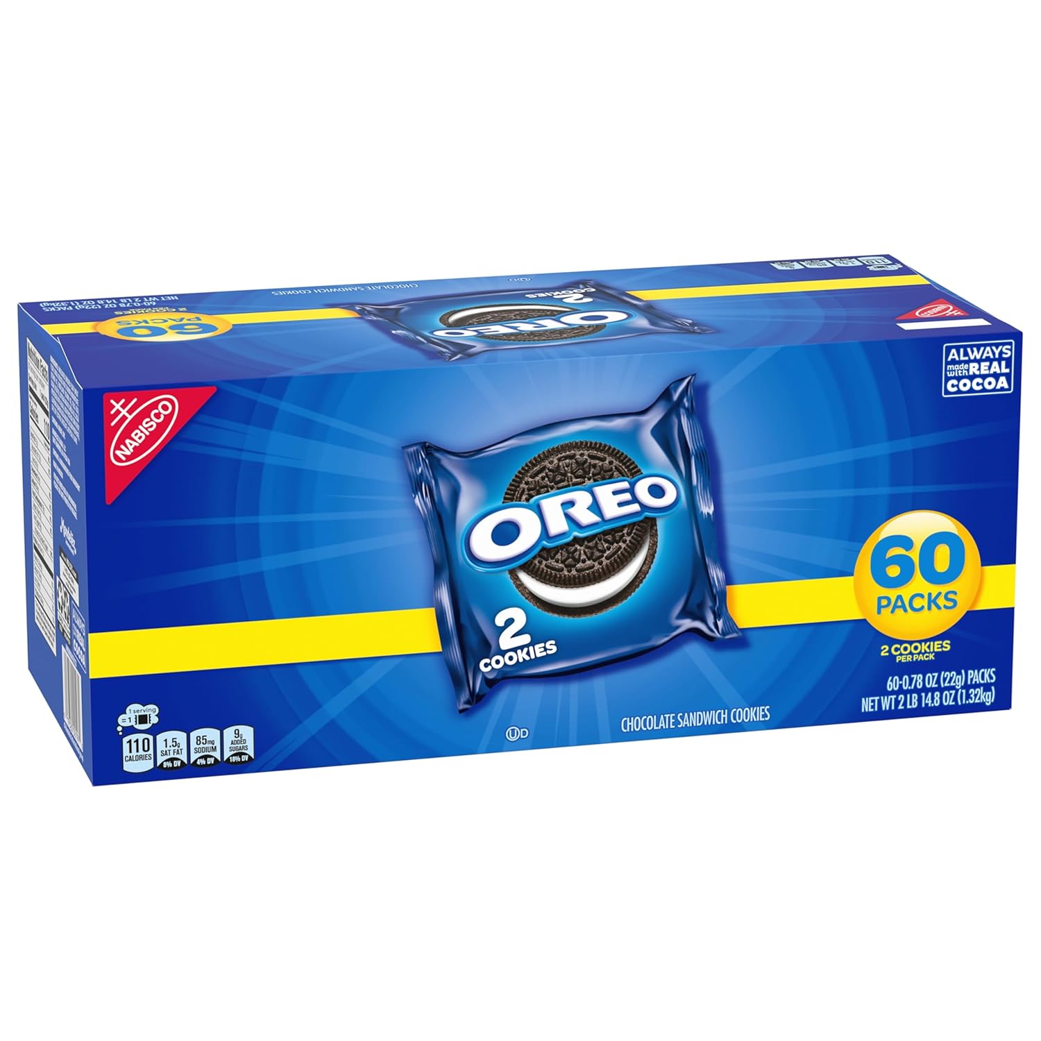 OREO Pre-Portioned 2-Cookie Packs, Bulk Office Snack for Vending Stations and Conference Rooms
