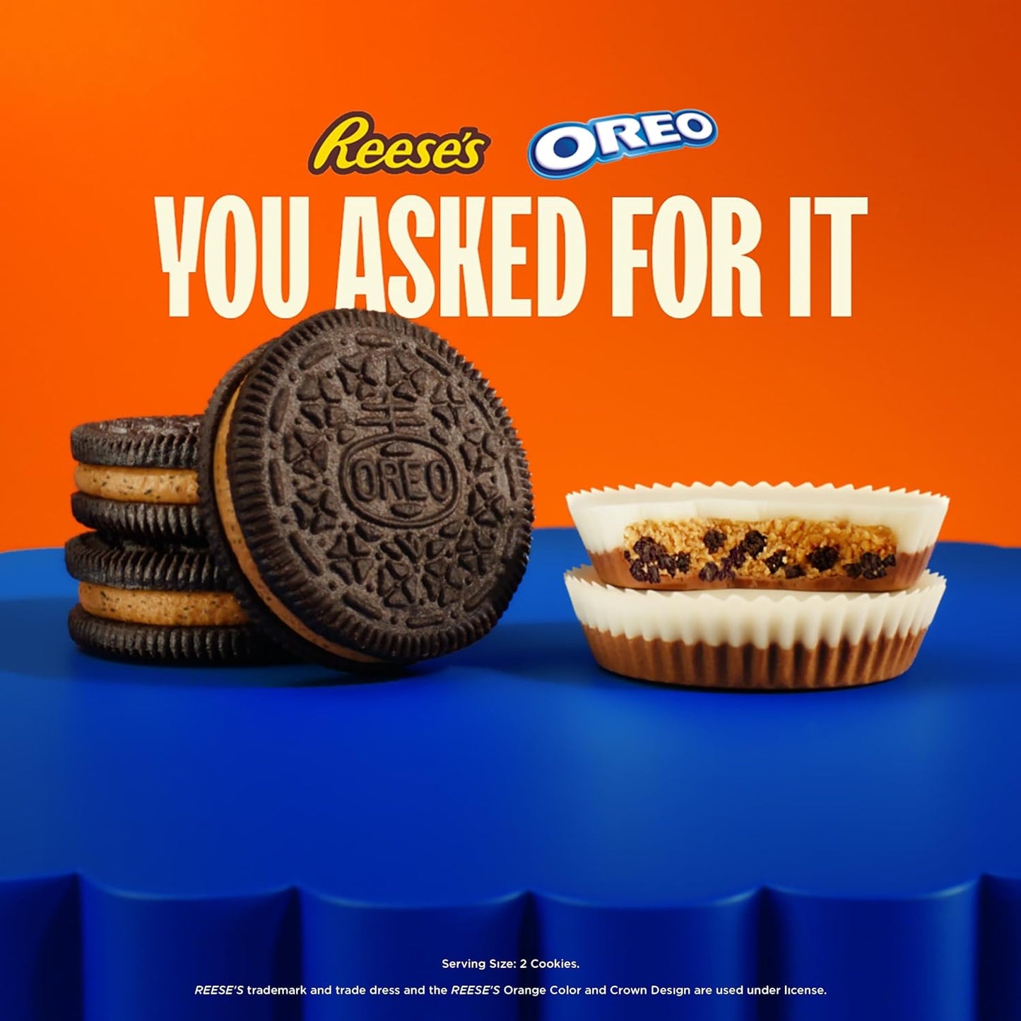 OREO REESE'S Peanut Butter Creme Cookies – Office Break Room Pantry Snack for Shared Workspaces, Pack of 2