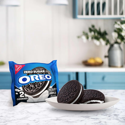 OREO Zero Sugar Cookies Snack Packs – Sugar-Conscious Pantry Staple for Low-Carb Dieters, Aspartame-Free Treat