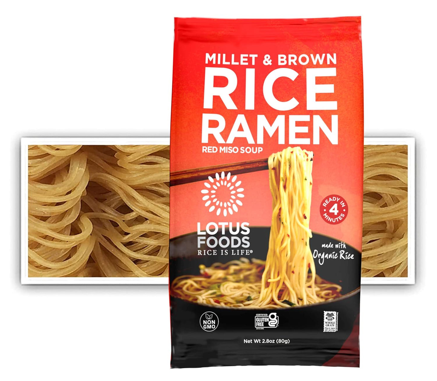 organic brown rice flour and millet flour ramen noodles (wheat-free, gluten-free)