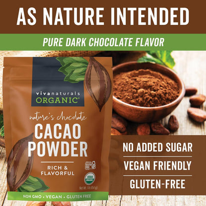 Organic Cacao Powder – Neutral-Packaging Chocolate Alternative for Clutter-Free Countertops