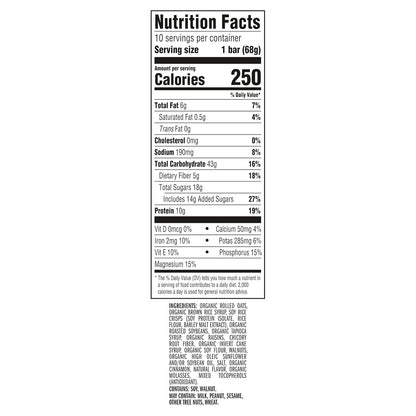 organic rolled oats as the primary ingredient