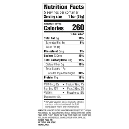 organic rolled oats as the primary ingredient for complex carbohydrate energy