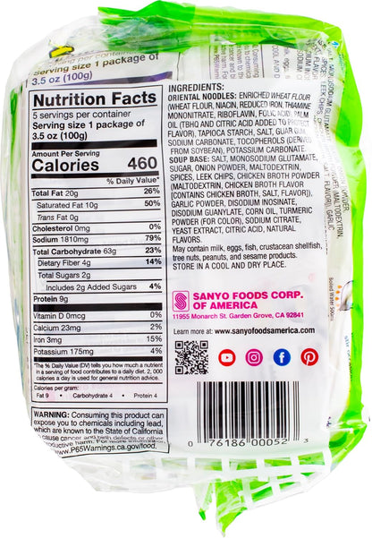 oriental wheat noodles enriched with niacin, iron, thiamine, riboflavin, and folic acid