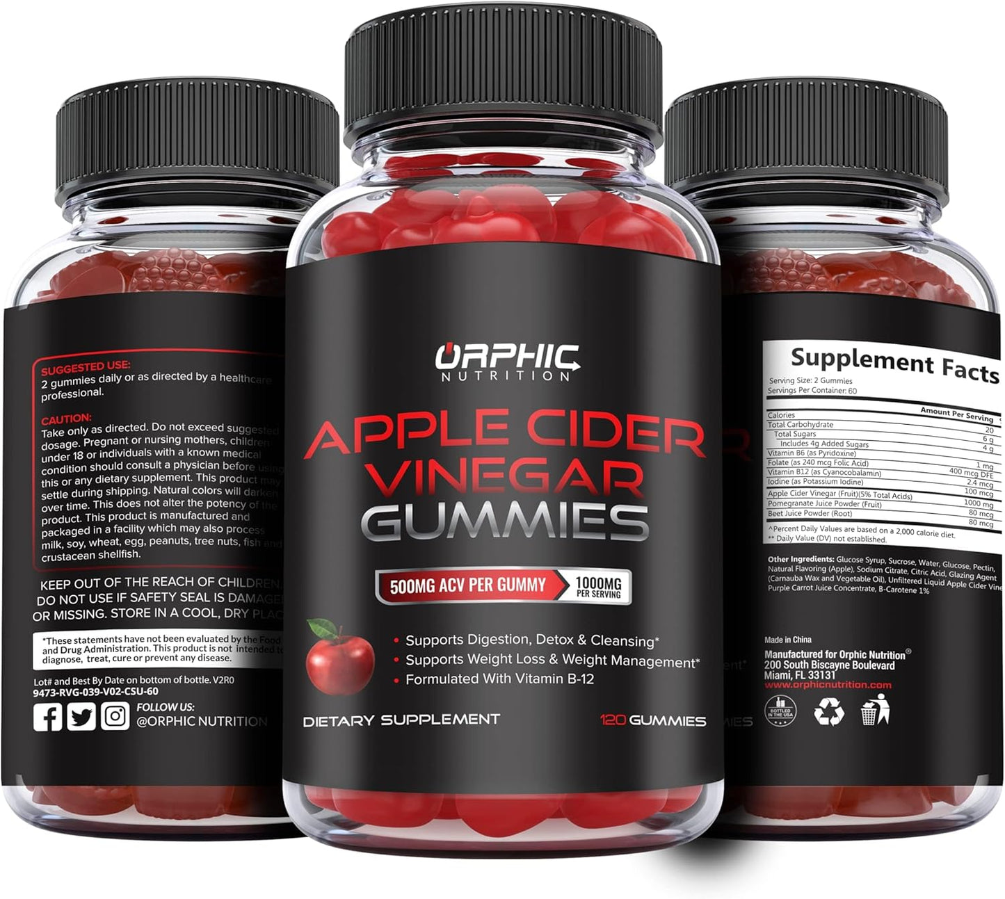 ORPHIC NUTRITION Apple Cider Vinegar Gummies – Thoughtful Birthday Gift for Her Wellness Journey