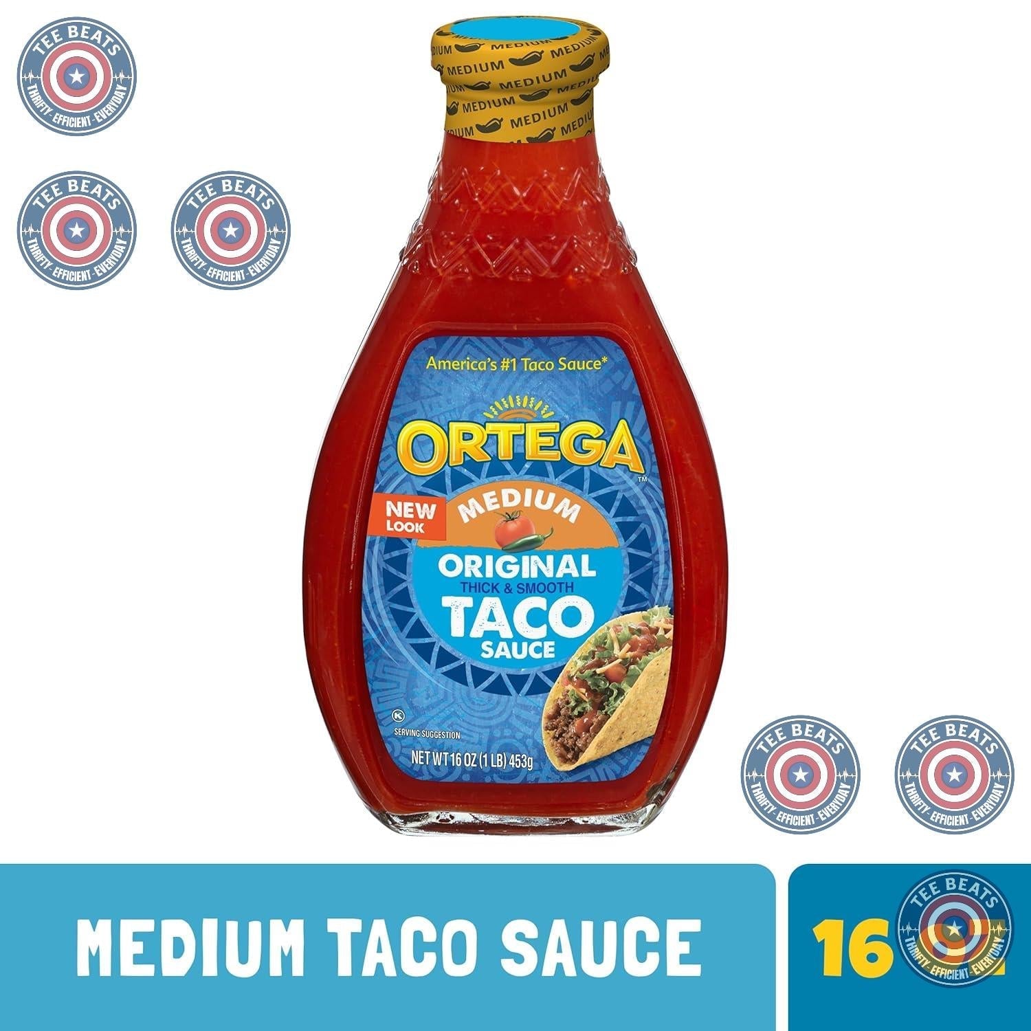 Ortega Taco Sauce Mild – Kid-Friendly Mexican Dinner Table Staple, Salt-Free Family Condiment
