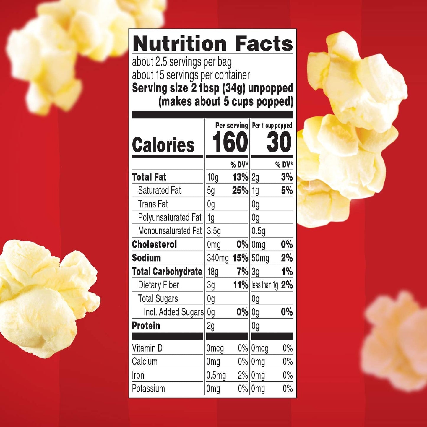 Orville Redenbacher's Movie Theater Butter Popcorn – Portable Microwave Snack for Camping Trips and Patio Movie Nights, 6-Pack
