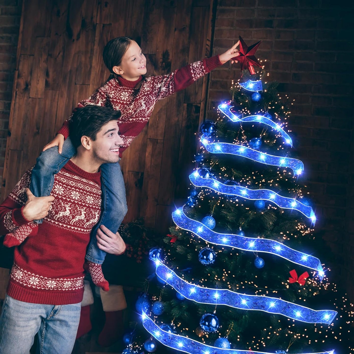 Otomix 66ft Ribbon Garland Lights – Cool LED Child Safe Christmas Garland for Nursery and Kids Bedroom