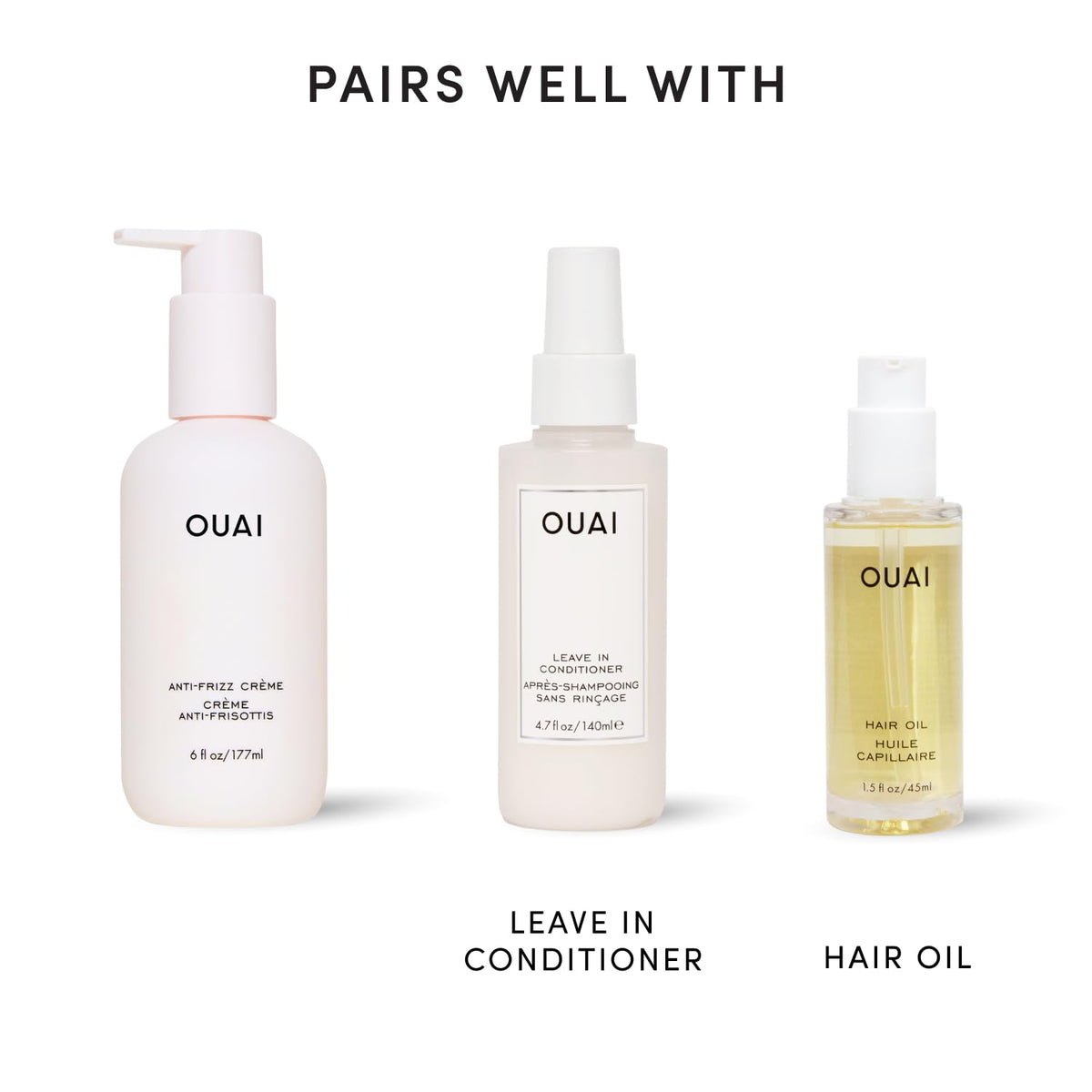 OUAI Frizz Cream - High-End Hair Styling for Elegant Bathrooms and Salon-Quality Finishing