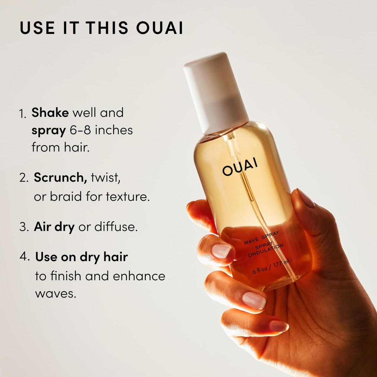 OUAI Wave Spray Travel Size - Thoughtful Beauty Gift for Mom and Best Friend, Beach Wave Hair Mist for Under $30 (3 fl oz)