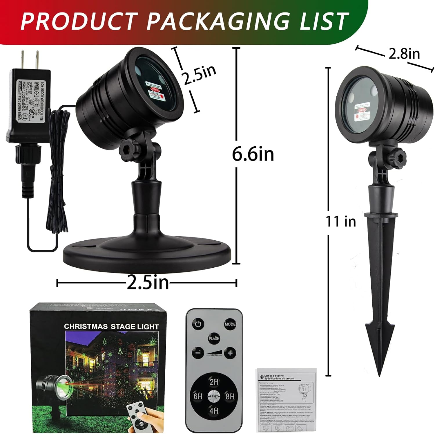 Outdoor Christmas Laser Projector Light – IP65 Weatherproof Holiday Lighting for Yard, Driveway and Open-Air Gatherings, Remote Controlled