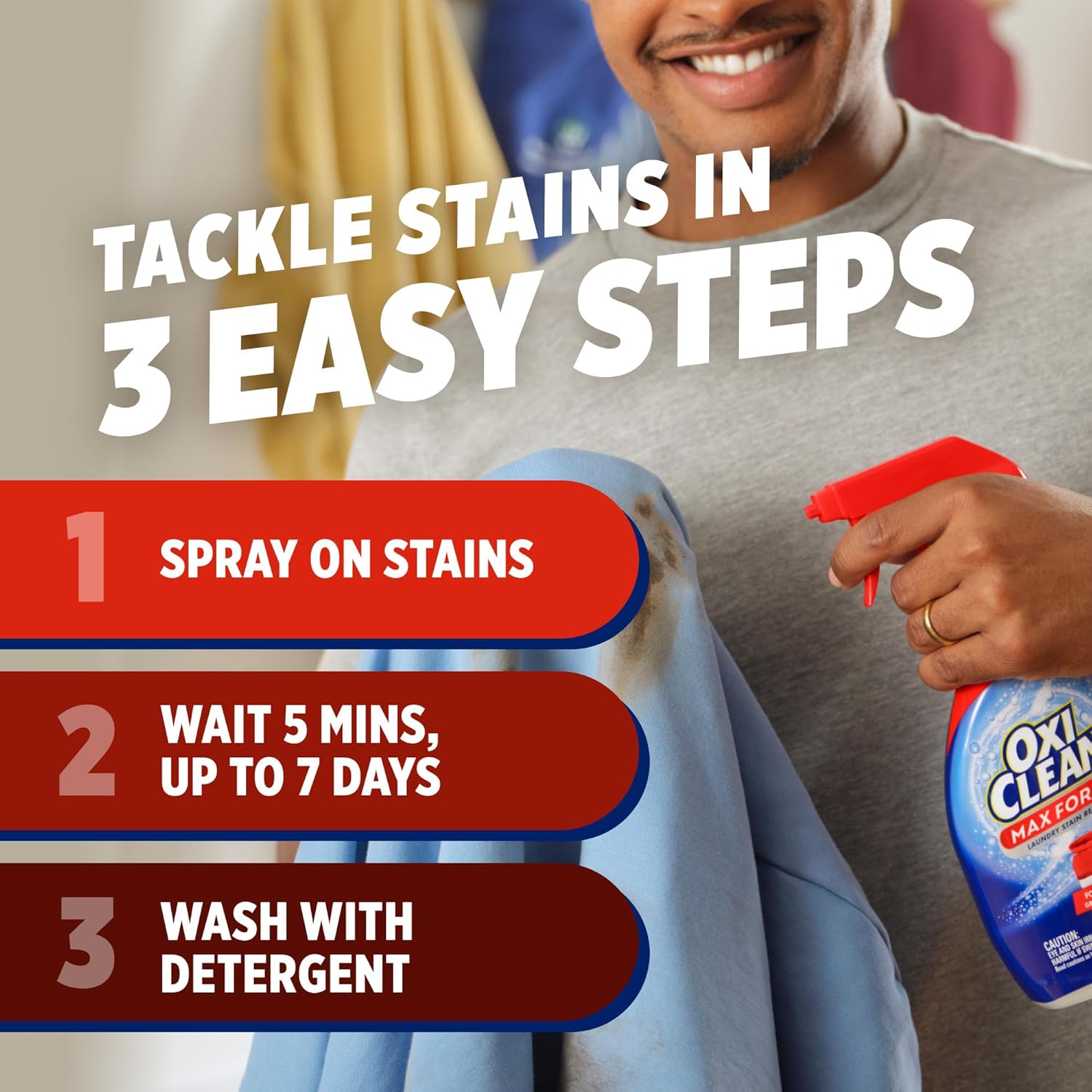 OxiClean Max Force Spray Refill – 7-Day Pre-Treat Laundry Stain Remover for Busy Schedules, 48 fl oz