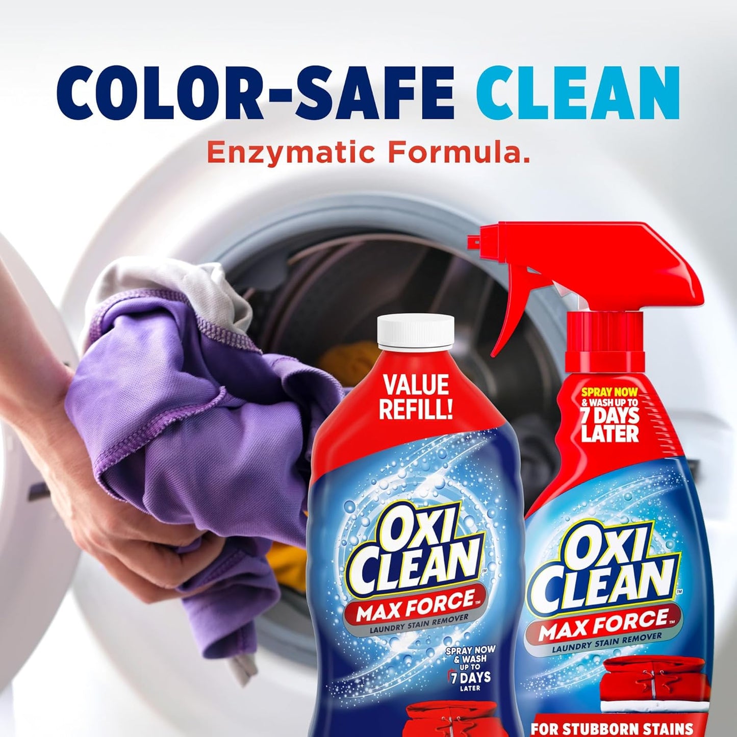 OxiClean Max Force Spray Refill – 7-Day Pre-Treat Laundry Stain Remover for Busy Schedules, 48 fl oz