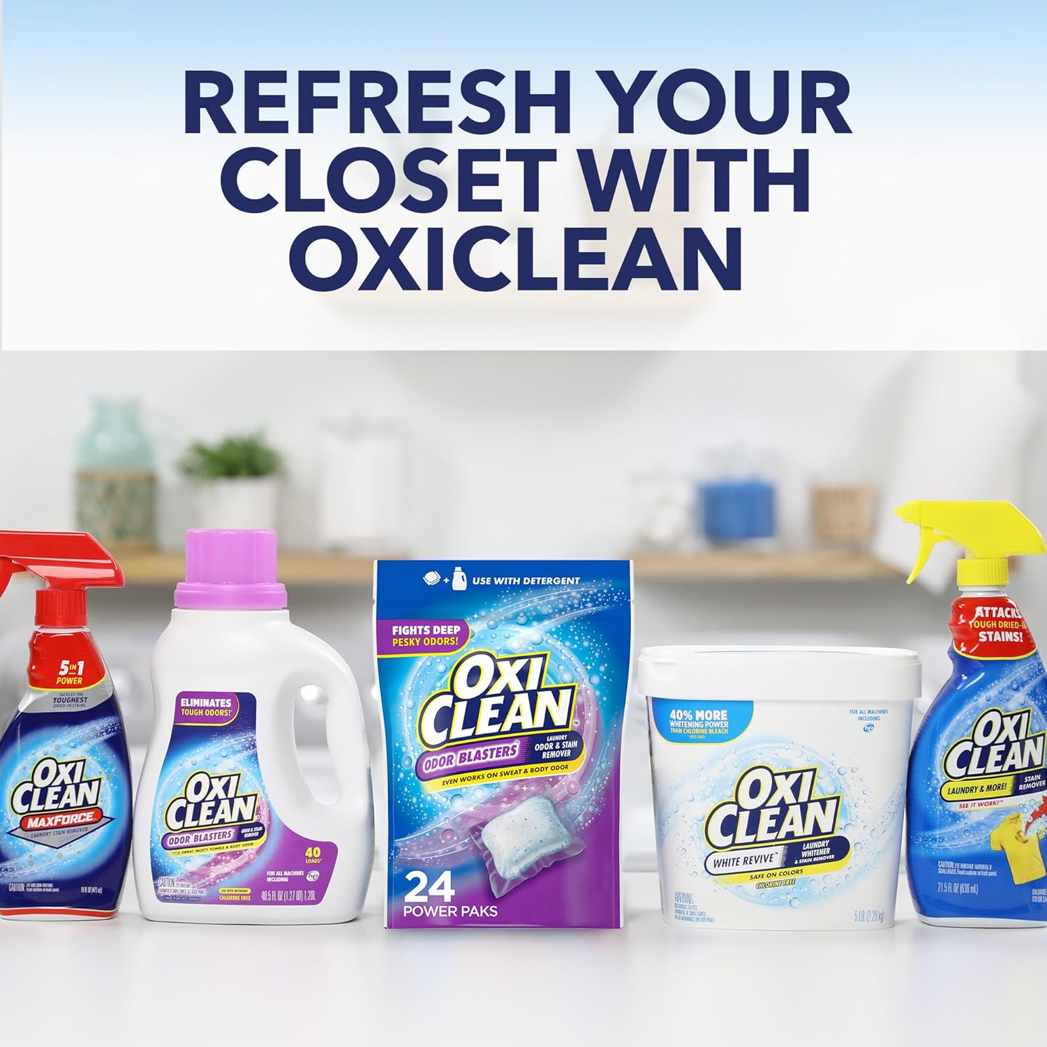 OxiClean Odor Blasters Power Paks – Mud and Grass Stain Remover for Camping and Hiking Gear, 24 Ct