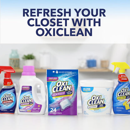 OxiClean Odor Blasters Power Paks – Mud and Grass Stain Remover for Camping and Hiking Gear, 24 Ct