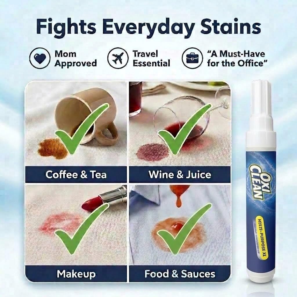 OxiClean On The Go Stain Remover Pen – Patio Brunch Stain Lifter for Outdoor Dining, No Rinsing Required Until Laundry