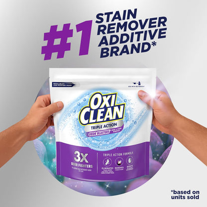 OxiClean Triple Action Odor and Stain Remover Powder for Pet-Safe Stain and Odor Removal