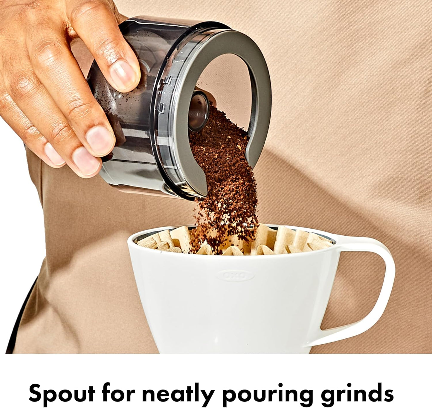 OXO Brew Compact Conical Burr Coffee Grinder – Thoughtful Birthday Gift for Coffee Lovers, Tidy Countertop Brewing