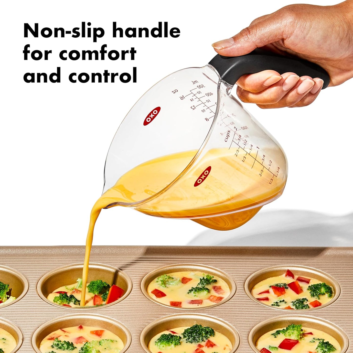 OXO Good Grips 2 Cup Angled Measuring Cup – BPA-Free, Food-Safe Materials for Worry-Free Cooking