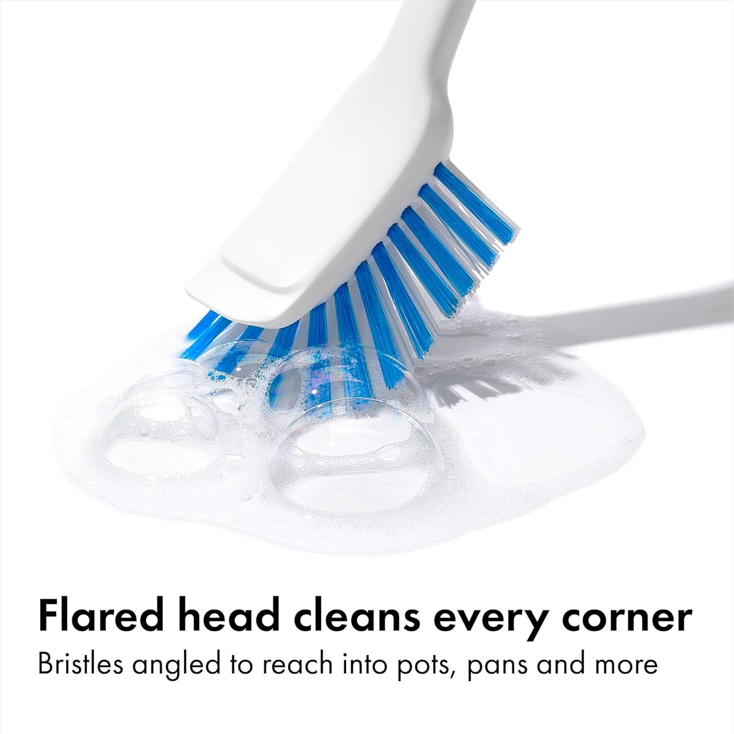 OXO Good Grips Dish Brush – Senior-Safe Dishwashing Brush with Soft Ergonomic Handle, Secure Hold with Soapy Hands