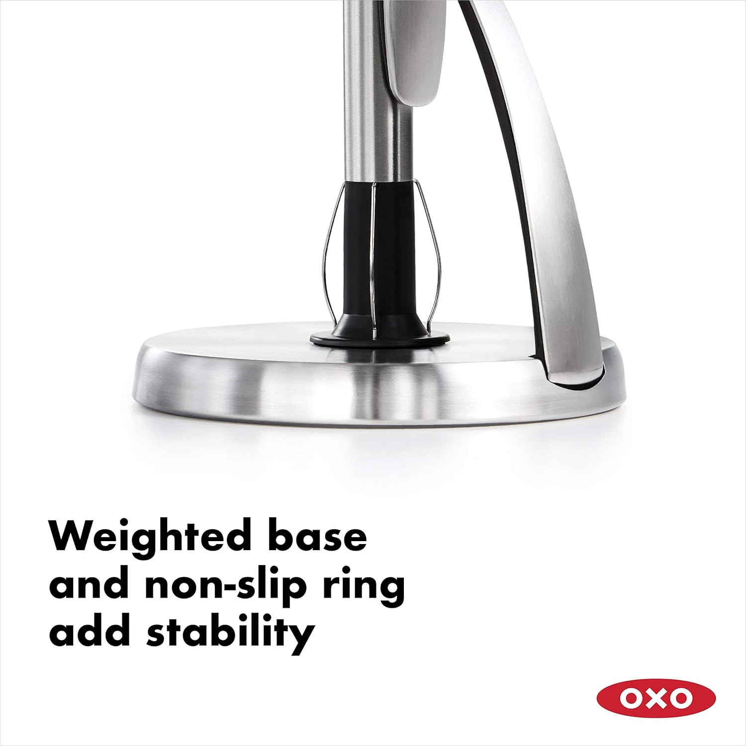 OXO Good Grips SimplyTear Paper Towel Holder Countertop – Intentional Design for Small-Space Kitchens, One-Handed Simplicity