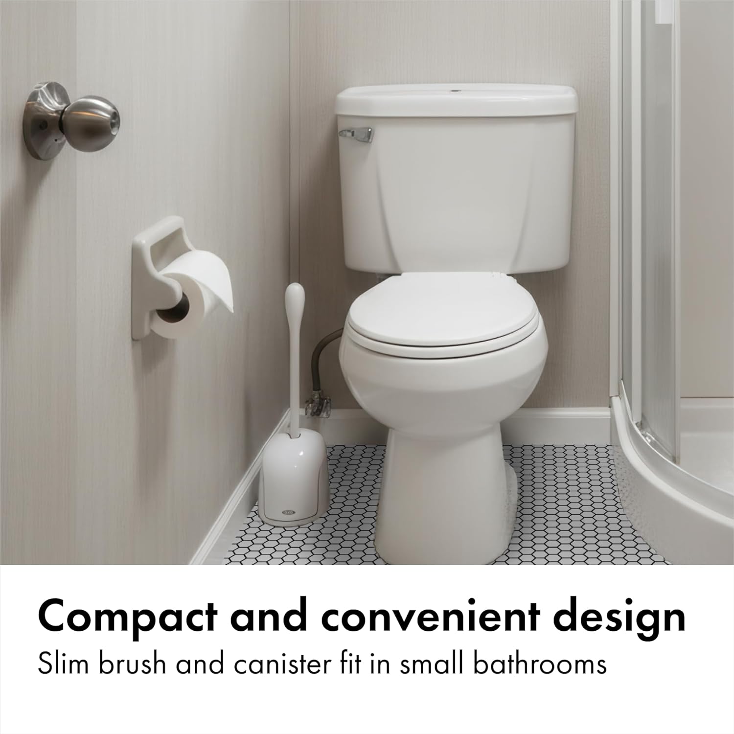 OXO Good Grips Toilet Brush with Auto-Close Door – Kid and Pet Friendly Bathroom Sanitation Tool