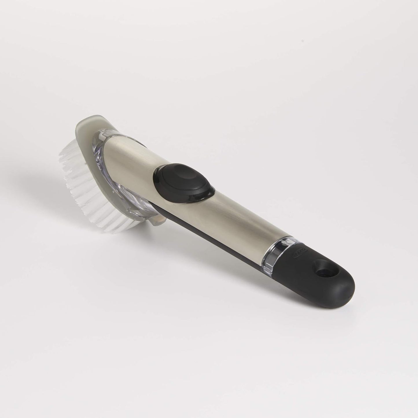 OXO Steel Soap Dispensing Dish Brush – Apartment Galley Kitchen Helper for One-Handed Dish Soap Dishwashing