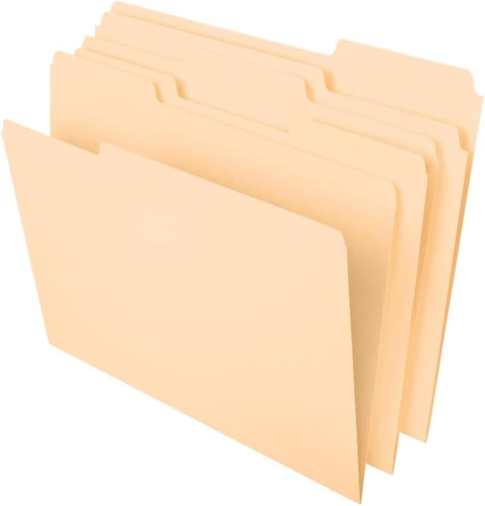 pack of 100 letter-size manila folders (8.5" x 11")