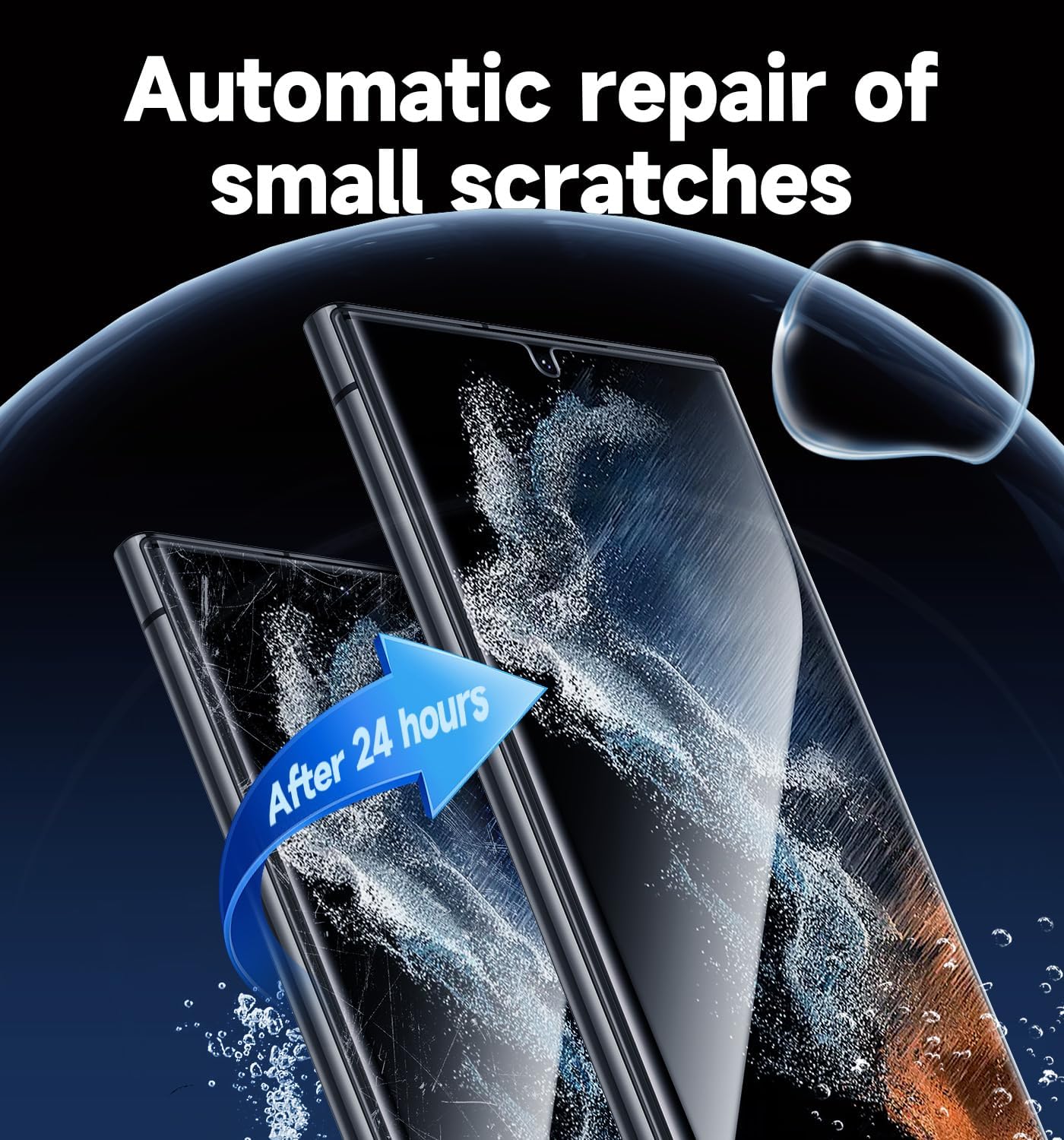 pack of 2 screen protectors plus 2 tool kits, with 30-day warranty