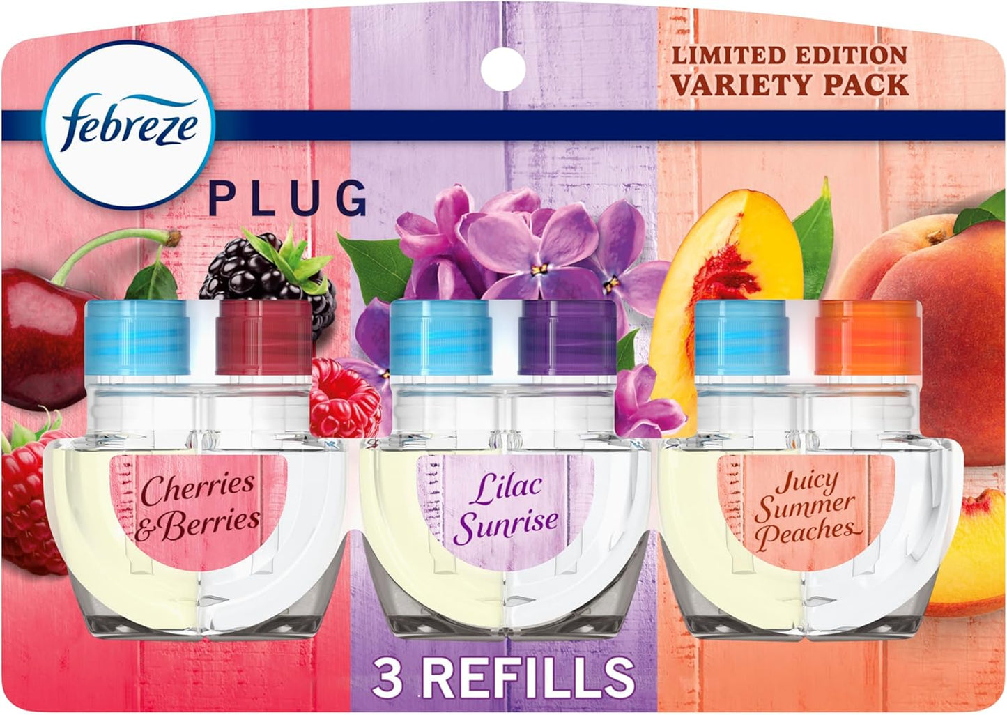 pack of 3 scented oil refills designed for the febreze fade defy plug warmer