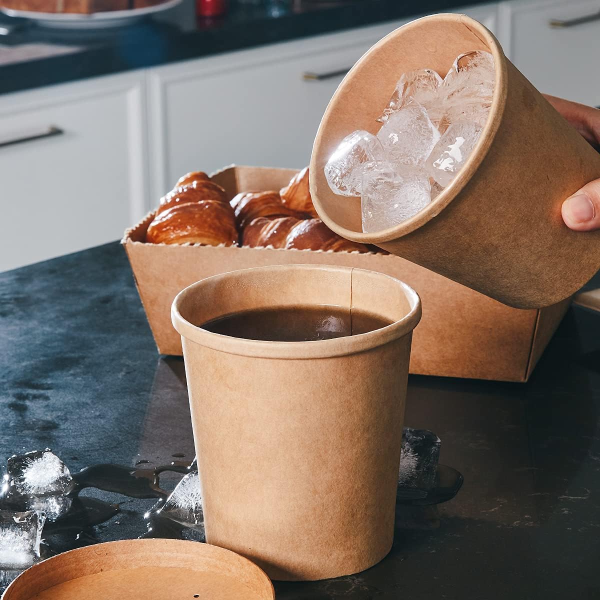 pack of 60 cups and 60 lids (or 120/120 in the pack of 2 variant) for high-volume use