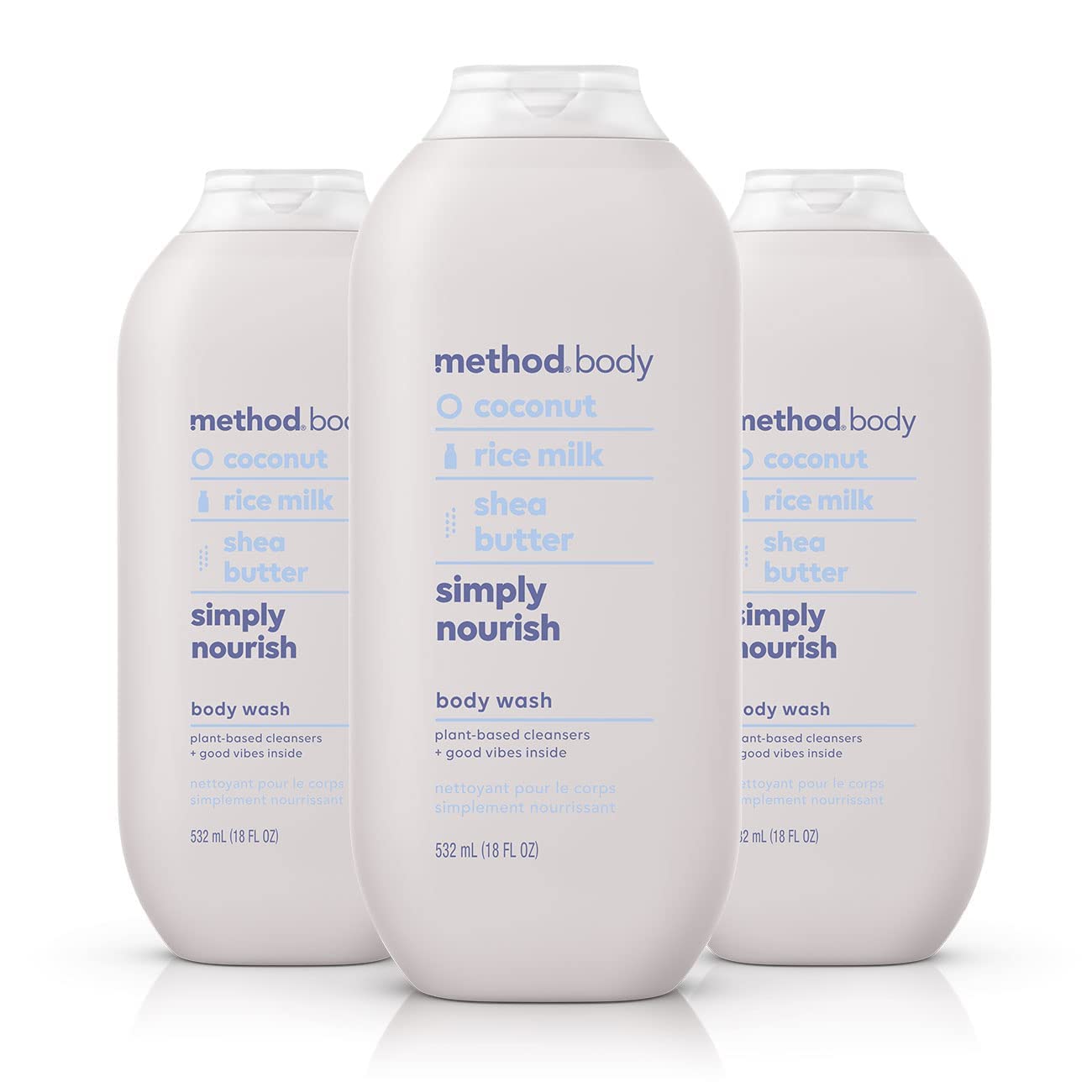 pack of three 18-oz gel body wash bottles