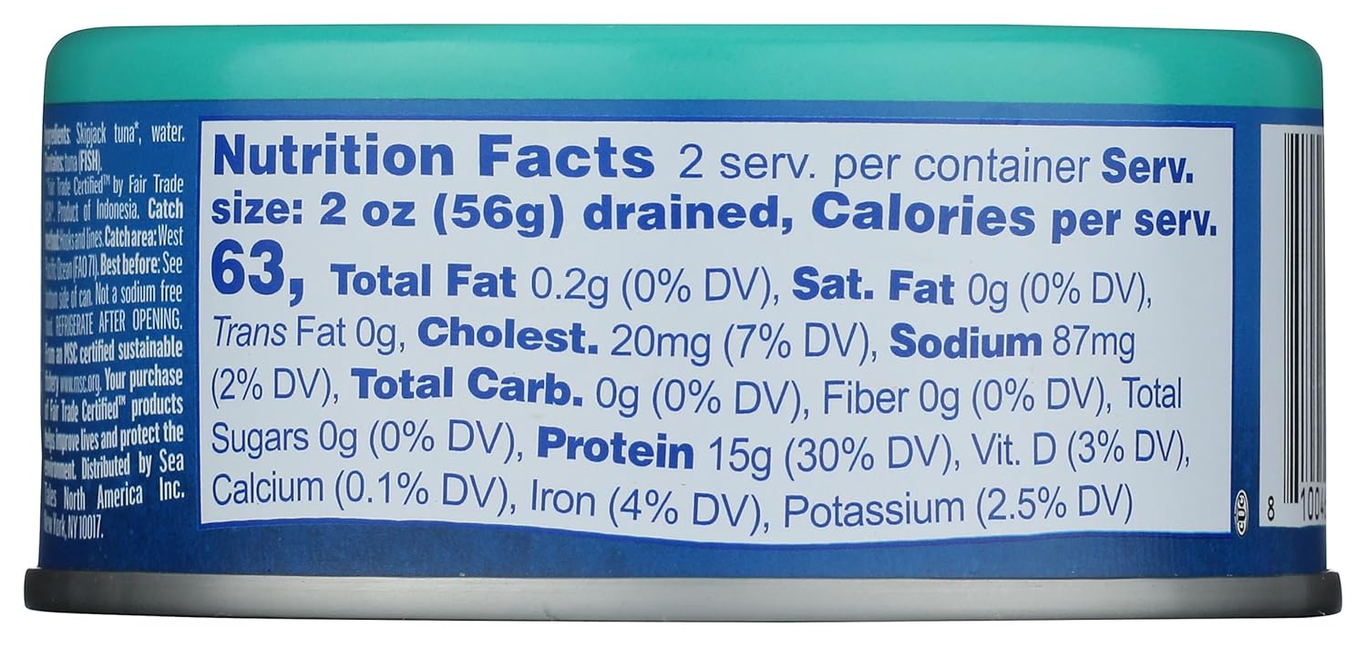 packed in water, not oil, for a lighter, lower-calorie product