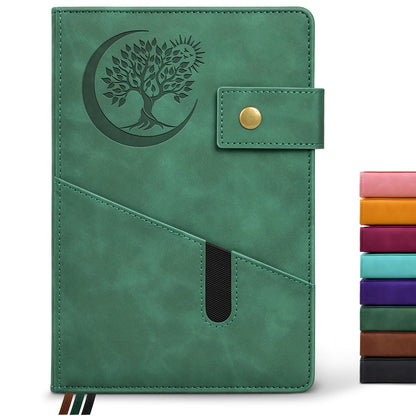 PAIBAS Blank Journal Notebook, A5 Hardcover Leather Sketchbook with 200 Pages Thick Blank Paper for Men Women, Unlined Drawing &amp;amp; Writing Journal, 5.9&amp;#34; x 8.4&amp;#34; Plain Notebook (green)