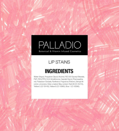 Palladio Lip Stain – Self-Care Beauty Ritual for Relaxing Bath Time, Hydrating Clean Color