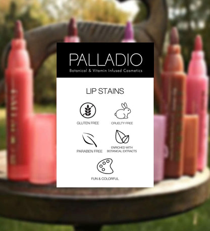 Palladio Lip Stain – Self-Care Beauty Ritual for Relaxing Bath Time, Hydrating Clean Color