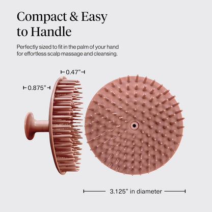 palm-sized ergonomic shape for easy grip during shower or dry use