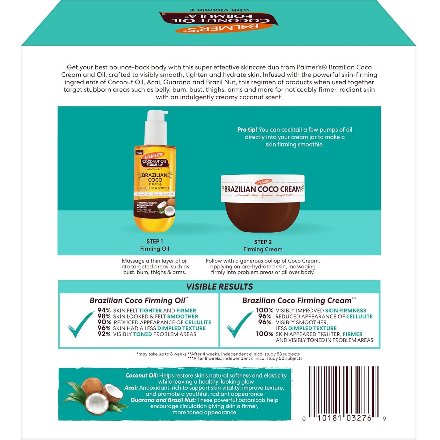 Palmer's Coco Cream and Firming Oil – Paraben and Phthalate-Free Skin Care for Pregnancy-Safe Self-Care