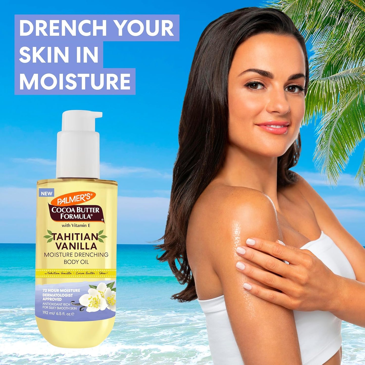 Palmer's Cocoa Butter Formula Body Oil with Tahitian Vanilla – Nightly Self-Care Ritual for Mindful Hydration, 6.5 Oz