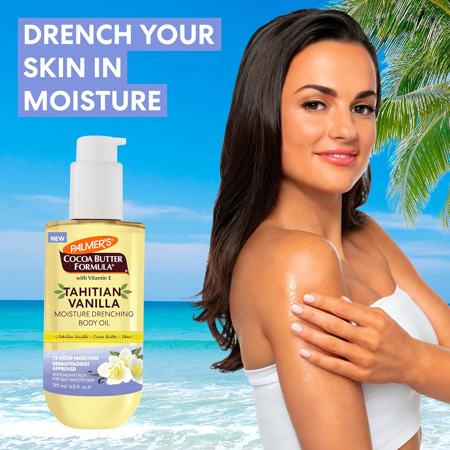 Palmer's Cocoa Butter Formula Body Oil with Tahitian Vanilla – Nightly Self-Care Ritual for Mindful Hydration, 6.5 Oz