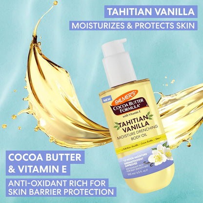 Palmer's Cocoa Butter Formula Body Oil with Tahitian Vanilla – Nightly Self-Care Ritual for Mindful Hydration, 6.5 Oz