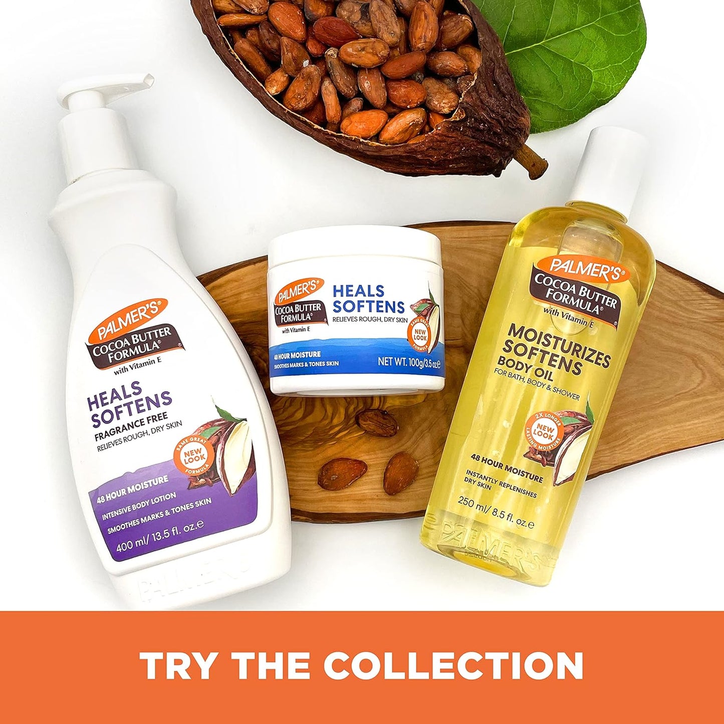 Palmer's Cocoa Butter Formula Fragrance Free Lotion – Clean Design Pump Bottle for Clutter-Free Bathroom Counters, 13.5 Fl Oz, Pack of 3