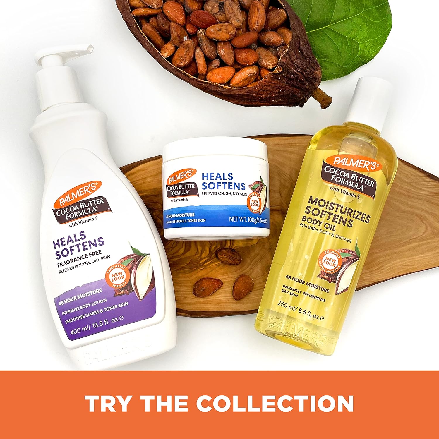 Palmer's Cocoa Butter Formula Fragrance Free Lotion – Clean Design Pump Bottle for Clutter-Free Bathroom Counters, 13.5 Fl Oz, Pack of 3