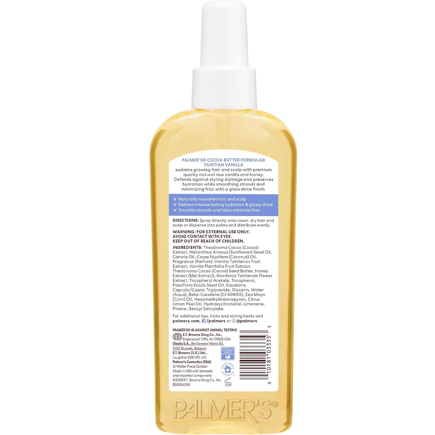 Palmer's Cocoa Butter Formula Hair & Scalp Oil – One-Step Clean Beauty Smoothing Serum for Uncluttered Vanities