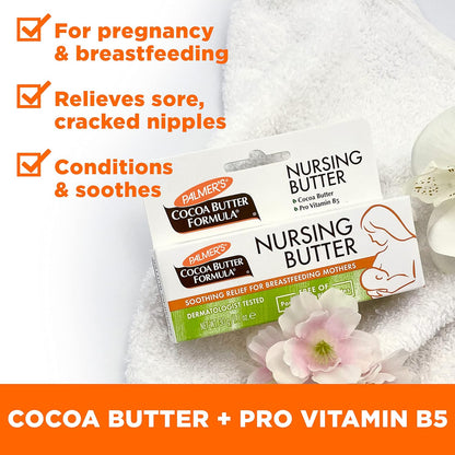 Palmer's Cocoa Butter Formula Postpartum Recovery Gift Set – Thoughtful Baby Shower Present for New Moms with Stretch Mark Cream and Nursing Butter