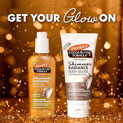 Palmer's Cocoa Butter Formula Shimmer Body Oil – Wind-Down Self-Care Ritual for Women, 48-Hour Hydrating Glow