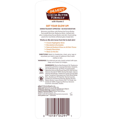Palmer's Cocoa Butter Formula Shimmer Stick – Clutter-Free Vanity Essential, One-Step Body Luminizer