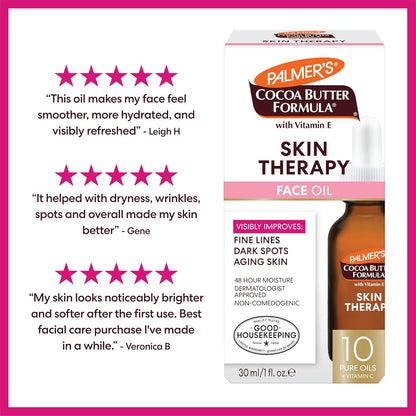 Palmer's Cocoa Butter Formula Skin Therapy Face Oil – Nightly Self-Care Ritual for Fine Lines and Dryness