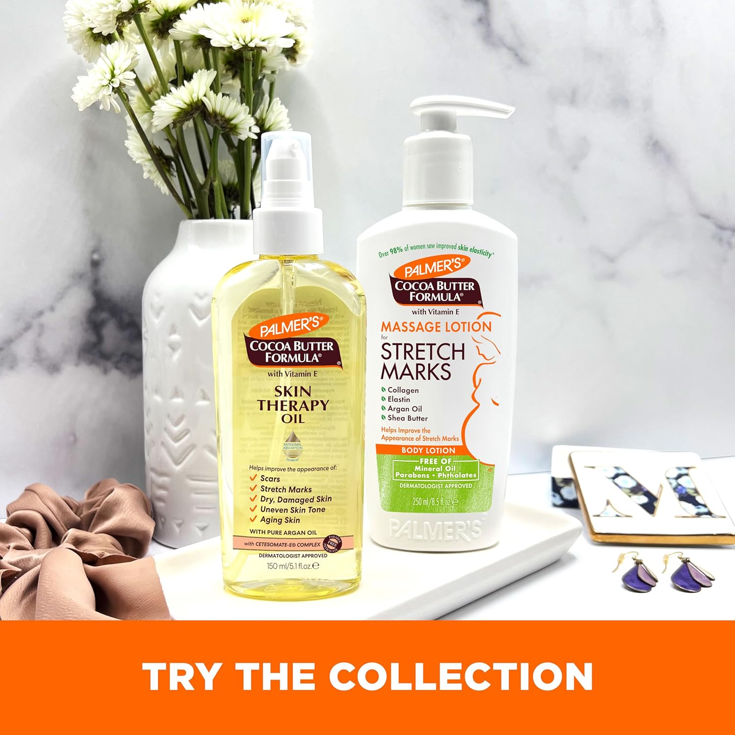 Palmer's Cocoa Butter Formula Skin Therapy Moisturizing Body Oil – Post-Shower Self-Care Ritual for Hydrated, Glowing Skin