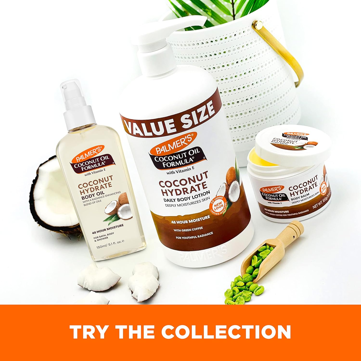 Palmer's Coconut Oil Body Lotion – 48-Hour Hydration for Your Evening Self-Care Ritual, 33.8 fl oz Pump